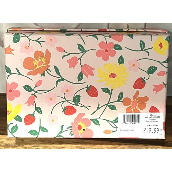 Kate Spade Madison Strawberry Garden Medium Compact Bifold Wallet - Picture 4 of 8